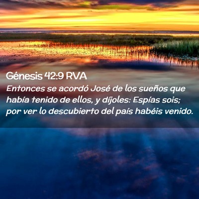 Picture 02 - Génesis 42:9 RVA - Entonces se acordó José de los sueños que - Bible Verse Picture