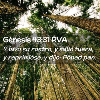 Picture 02 - Génesis 43:31 RVA - Y lavó su rostro, y salió fuera, y reprimióse, - Bible Verse Picture