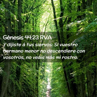 Picture 02 - Génesis 44:23 RVA - Y dijiste á tus siervos: Si vuestro hermano - Bible Verse Picture