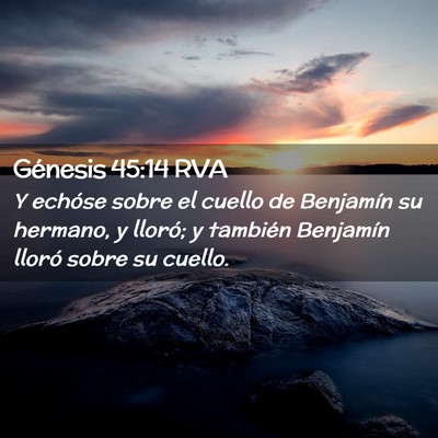 Picture 02 - Génesis 45:14 RVA - Y echóse sobre el cuello de Benjamín su - Bible Verse Picture