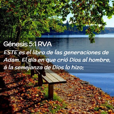 Picture 02 - Génesis 5:1 RVA - ESTE es el libro de las generaciones de Adam. El - Bible Verse Picture