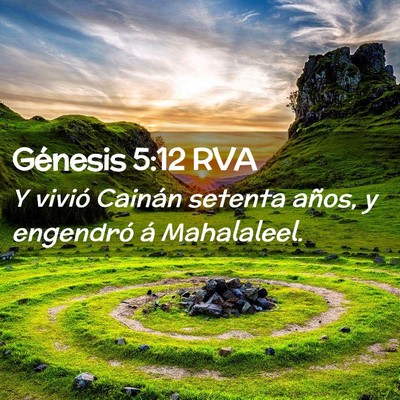 Picture 02 - Génesis 5:12 RVA - Y vivió Cainán setenta años, y engendró á - Bible Verse Picture
