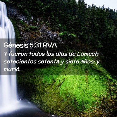 Picture 02 - Génesis 5:31 RVA - Y fueron todos los días de Lamech setecientos - Bible Verse Picture