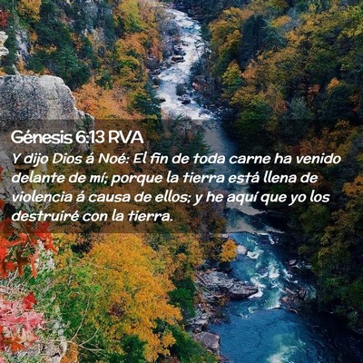 Picture 02 - Génesis 6:13 RVA - Y dijo Dios á Noé: El fin de toda carne ha - Bible Verse Picture