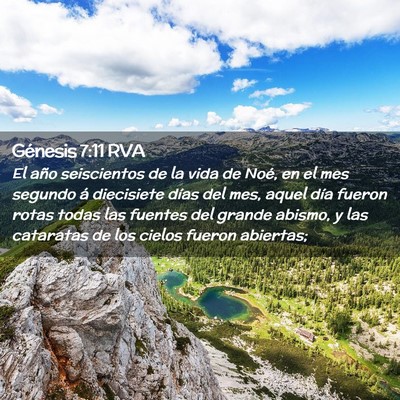 Picture 02 - Génesis 7:11 RVA - El año seiscientos de la vida de Noé, en el mes - Bible Verse Picture