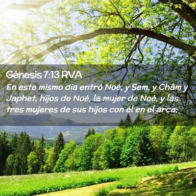 Picture 02 - Génesis 7:13 RVA - En este mismo día entró Noé, y Sem, y Châm y - Bible Verse Picture
