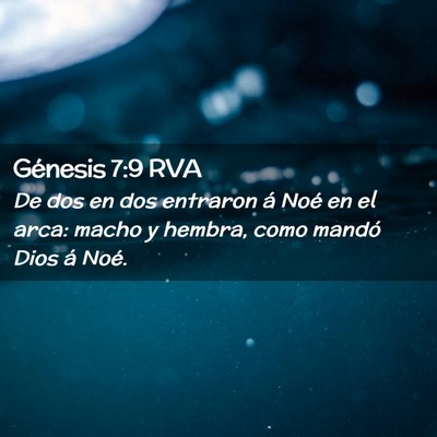 Picture 02 - Génesis 7:9 RVA - De dos en dos entraron á Noé en el arca: macho - Bible Verse Picture