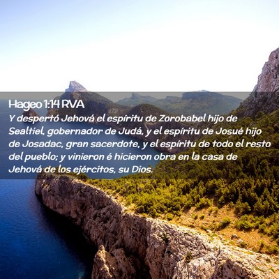 Picture 02 - Hageo 1:14 RVA - Y despertó Jehová el espíritu de Zorobabel - Bible Verse Picture