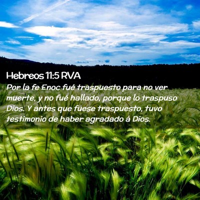 Picture 02 - Hebreos 11:5 RVA - Por la fe Enoc fué traspuesto para no ver - Bible Verse Picture