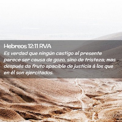 Picture 02 - Hebreos 12:11 RVA - Es verdad que ningún castigo al presente parece - Bible Verse Picture