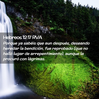 Picture 02 - Hebreos 12:17 RVA - Porque ya sabéis que aun después, deseando - Bible Verse Picture