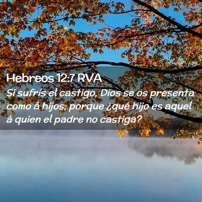 Picture 02 - Hebreos 12:7 RVA - Si sufrís el castigo, Dios se os presenta como - Bible Verse Picture