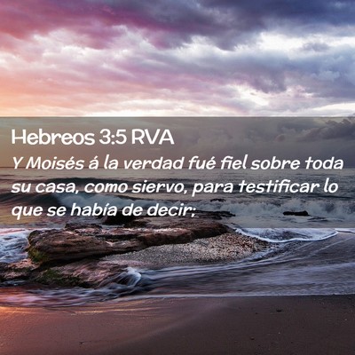 Picture 02 - Hebreos 3:5 RVA - Y Moisés á la verdad fué fiel sobre toda su - Bible Verse Picture