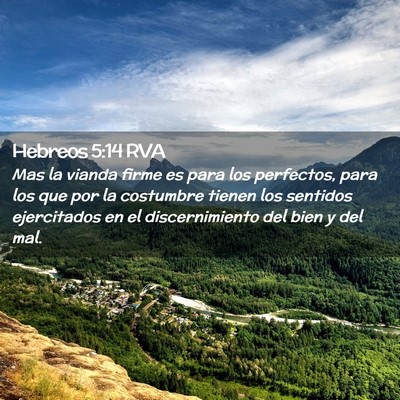 Picture 02 - Hebreos 5:14 RVA - Mas la vianda firme es para los perfectos, para - Bible Verse Picture