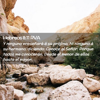 Picture 02 - Hebreos 8:11 RVA - Y ninguno eneseñará á su prójimo, Ni ninguno - Bible Verse Picture