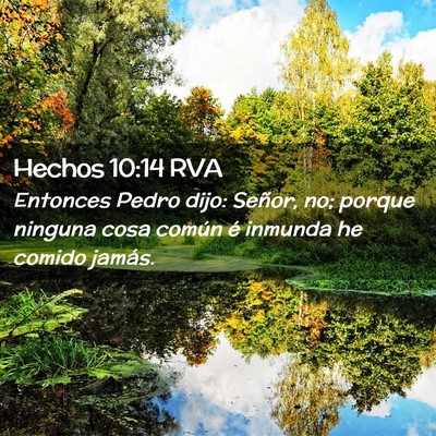 Picture 02 - Hechos 10:14 RVA - Entonces Pedro dijo: Señor, no; porque ninguna - Bible Verse Picture