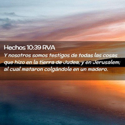 Picture 02 - Hechos 10:39 RVA - Y nosotros somos testigos de todas las cosas que - Bible Verse Picture