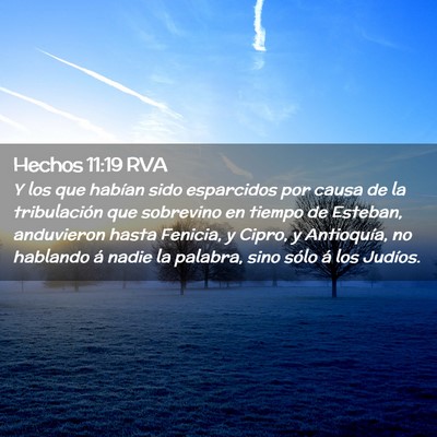 Picture 02 - Hechos 11:19 RVA - Y los que habían sido esparcidos por causa de la - Bible Verse Picture