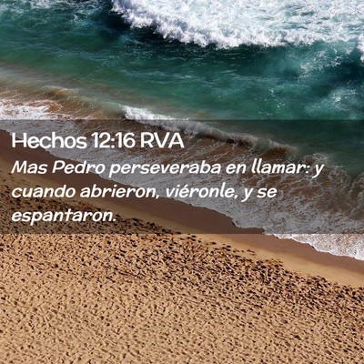 Picture 02 - Hechos 12:16 RVA - Mas Pedro perseveraba en llamar: y cuando - Bible Verse Picture