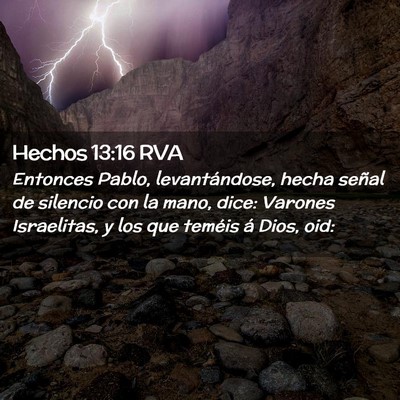 Picture 02 - Hechos 13:16 RVA - Entonces Pablo, levantándose, hecha señal de - Bible Verse Picture