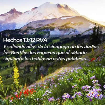 Picture 02 - Hechos 13:42 RVA - Y saliendo ellos de la sinagoga de los Judíos, - Bible Verse Picture