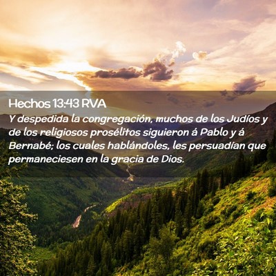 Picture 02 - Hechos 13:43 RVA - Y despedida la congregación, muchos de los - Bible Verse Picture