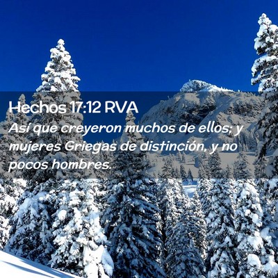 Picture 02 - Hechos 17:12 RVA - Así que creyeron muchos de ellos; y mujeres - Bible Verse Picture