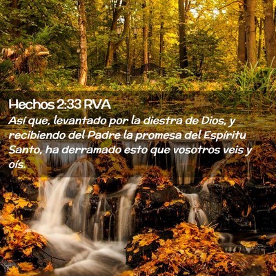 Picture 02 - Hechos 2:33 RVA - Así que, levantado por la diestra de Dios, y - Bible Verse Picture