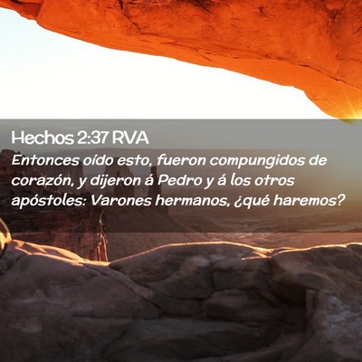 Picture 02 - Hechos 2:37 RVA - Entonces oído esto, fueron compungidos de - Bible Verse Picture