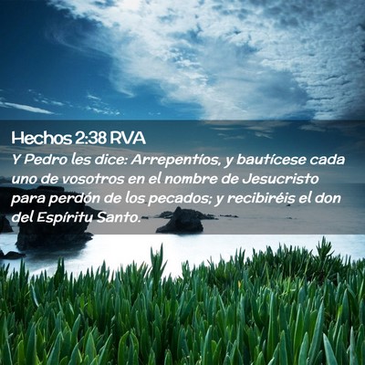 Picture 02 - Hechos 2:38 RVA - Y Pedro les dice: Arrepentíos, y bautícese cada - Bible Verse Picture