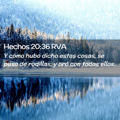 Picture 02 - Hechos 20:36 RVA - Y como hubo dicho estas cosas, se puso de - Bible Verse Picture