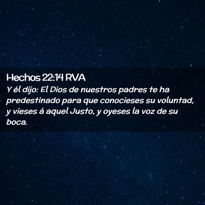 Picture 02 - Hechos 22:14 RVA - Y él dijo: El Dios de nuestros padres te ha - Bible Verse Picture