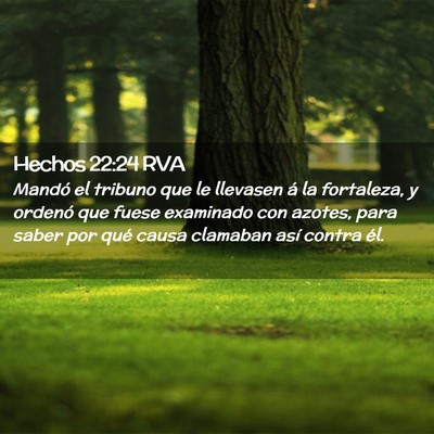 Picture 02 - Hechos 22:24 RVA - Mandó el tribuno que le llevasen á la - Bible Verse Picture