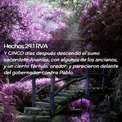 Picture 02 - Hechos 24:1 RVA - Y CINCO días después descendió el sumo - Bible Verse Picture