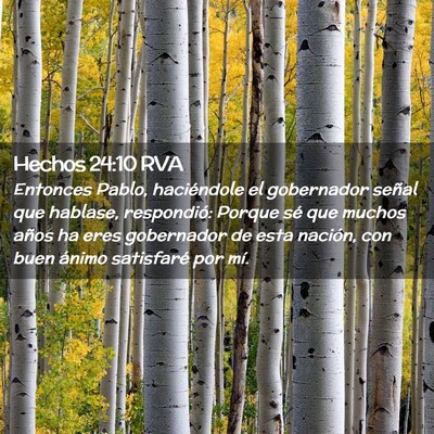 Picture 02 - Hechos 24:10 RVA - Entonces Pablo, haciéndole el gobernador señal - Bible Verse Picture