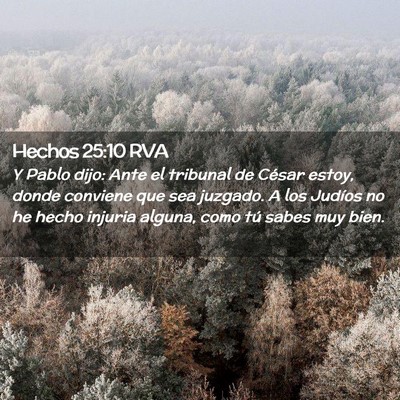 Picture 02 - Hechos 25:10 RVA - Y Pablo dijo: Ante el tribunal de César estoy, - Bible Verse Picture