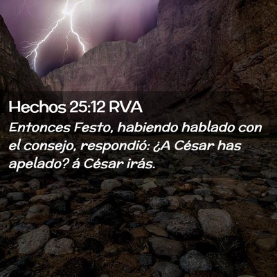 Picture 02 - Hechos 25:12 RVA - Entonces Festo, habiendo hablado con el consejo, - Bible Verse Picture