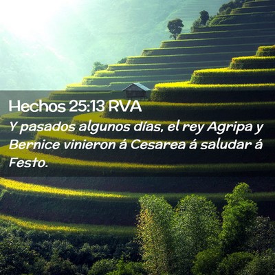 Picture 02 - Hechos 25:13 RVA - Y pasados algunos días, el rey Agripa y Bernice - Bible Verse Picture