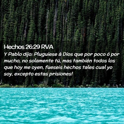 Picture 02 - Hechos 26:29 RVA - Y Pablo dijo: ­Pluguiese á Dios que por poco ó - Bible Verse Picture