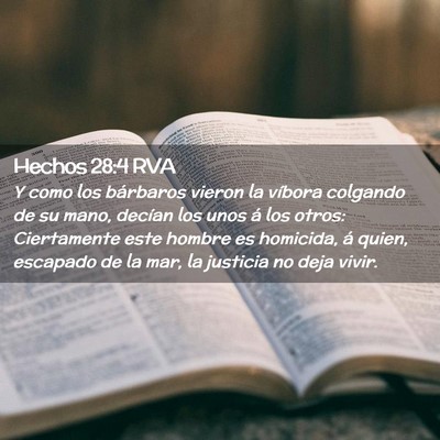 Picture 02 - Hechos 28:4 RVA - Y como los bárbaros vieron la víbora colgando - Bible Verse Picture
