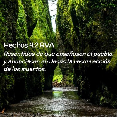 Picture 02 - Hechos 4:2 RVA - Resentidos de que enseñasen al pueblo, y - Bible Verse Picture