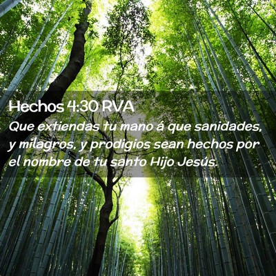 Picture 02 - Hechos 4:30 RVA - Que extiendas tu mano á que sanidades, y - Bible Verse Picture