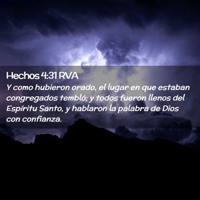 Picture 02 - Hechos 4:31 RVA - Y como hubieron orado, el lugar en que estaban - Bible Verse Picture