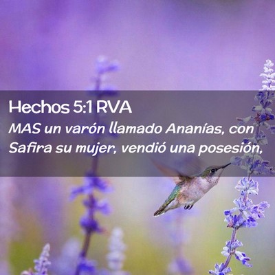Picture 02 - Hechos 5:1 RVA - MAS un varón llamado Ananías, con Safira su - Bible Verse Picture