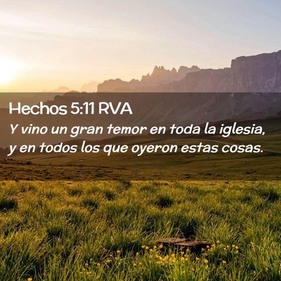Picture 02 - Hechos 5:11 RVA - Y vino un gran temor en toda la iglesia, y en - Bible Verse Picture