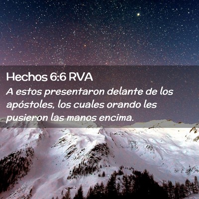 Picture 02 - Hechos 6:6 RVA - A estos presentaron delante de los apóstoles, - Bible Verse Picture