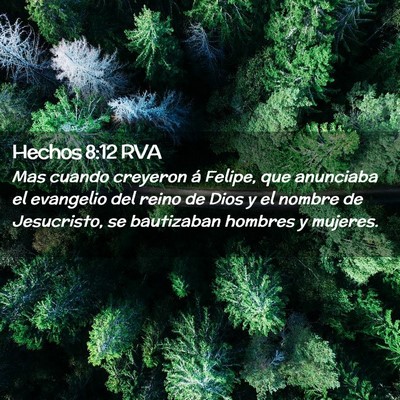 Picture 02 - Hechos 8:12 RVA - Mas cuando creyeron á Felipe, que anunciaba el - Bible Verse Picture