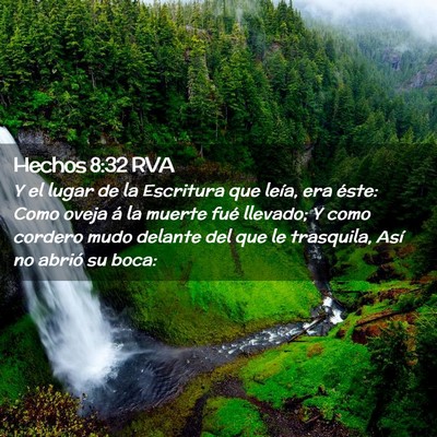 Picture 02 - Hechos 8:32 RVA - Y el lugar de la Escritura que leía, era éste: - Bible Verse Picture