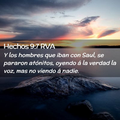 Picture 02 - Hechos 9:7 RVA - Y los hombres que iban con Saul, se pararon - Bible Verse Picture