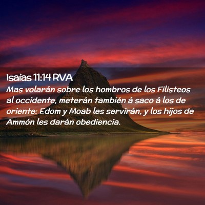 Picture 02 - Isaías 11:14 RVA - Mas volarán sobre los hombros de los Filisteos - Bible Verse Picture